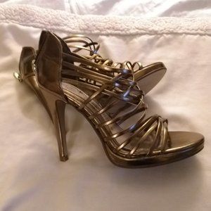Chinese Laundry Gold Cage heels